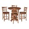 International Concepts 36 in. Solid Wood Round Extension Dining Table with 4 Counter Height Stools in Distressed Oak K42-36RXT-23B-S61724 - alternate 1